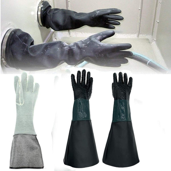 2x Sandblasting Cabinet Gloves Blast Protection Glove Holders Safety Work Gloves