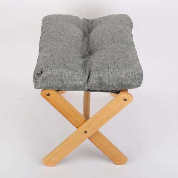 Foldable Foot Step Stool Ottoman Foot Rest Under Desk Padded Sofa Cushion Stool