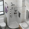 Stretchable Bathroom Corner Shower Curtain Rod Diamond Shaped Stainless Steel AU