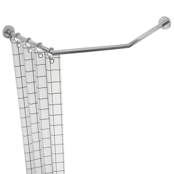 Stretchable Bathroom Corner Shower Curtain Rod Diamond Shaped Stainless Steel AU
