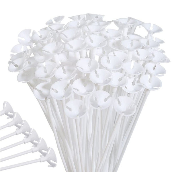 200pcs Balloon Stick Pole Reusable Rods Holder Cup Party Balloon Access&ex  40cm