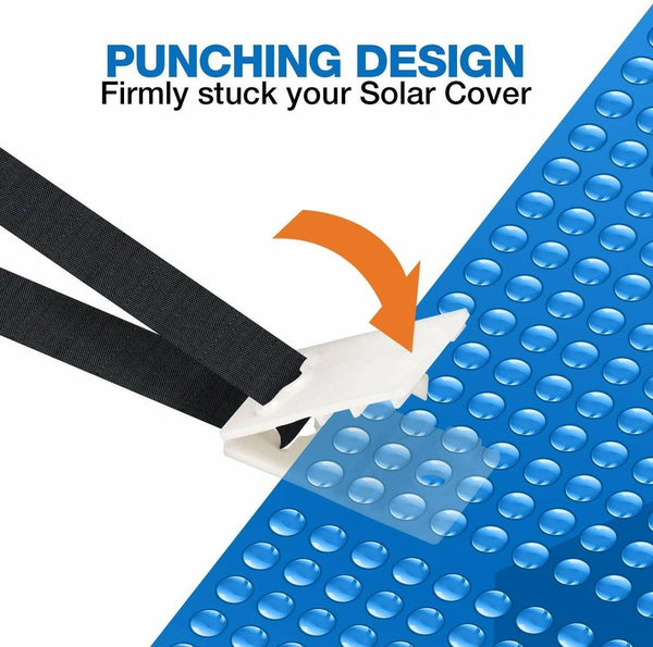 Aqua Buddy Pool Cover Roller Attachment Straps Kit 8PCS for Swimming Solar Pool