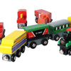 Christmas Train Toy 12Pcs Magnetic Wooden Train Set Train Xmas Gift with Box