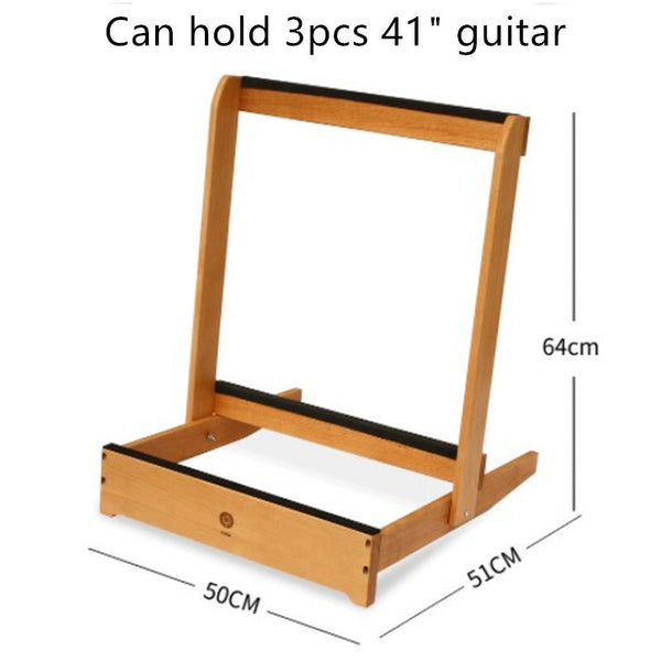 3/4 Guitar Rack Holder Stand Wooden Folding Acoustic Bass Display Storage Rack