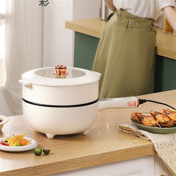 4L 28cm Electric Frying Pan with Steamer&Lid Non-stick Multifunctional Cookware
