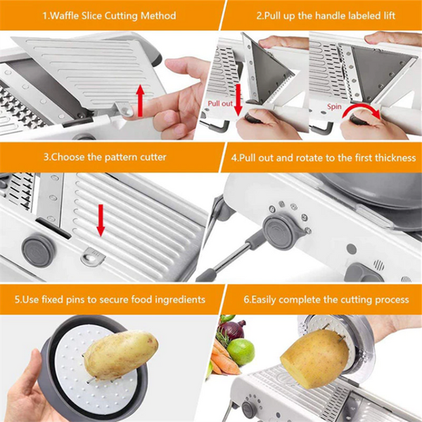 18 in 1 Vegetable Mandolin Slicer Fruit Peeler Cutter Grater Chopper Tool Slicer