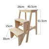 3-Step Folding Wooden Step Stool Portable Kids Adults Stool Ladder Home Stool