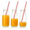 200ML Clear Glass Sauce Bottles 12pcs Milk Jar Reusable Bottle Water Jars W/ Lid