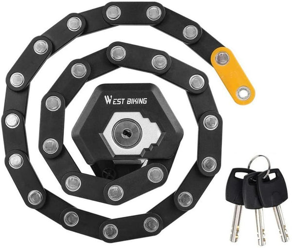 Bicycle Lock with 3 Keys Anti-Theft Folding Bike Lock with Mounting Bracket