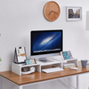 Dual Monitor Stand Riser Storage Desk Laptop Computer Organizer Stand Adjustable