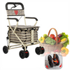 Shopping Trolley on Wheels Portable Folding Elderly Shopping Cart Walking Aid