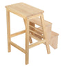 3-Step Folding Wooden Step Stool Portable Kids Adults Stool Ladder Home Stool