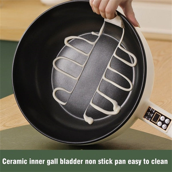4L 28cm Electric Frying Pan with Steamer&Lid Non-stick Multifunctional Cookware