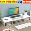 Dual Monitor Stand Riser Storage Desk Laptop Computer Organizer Stand Adjustable