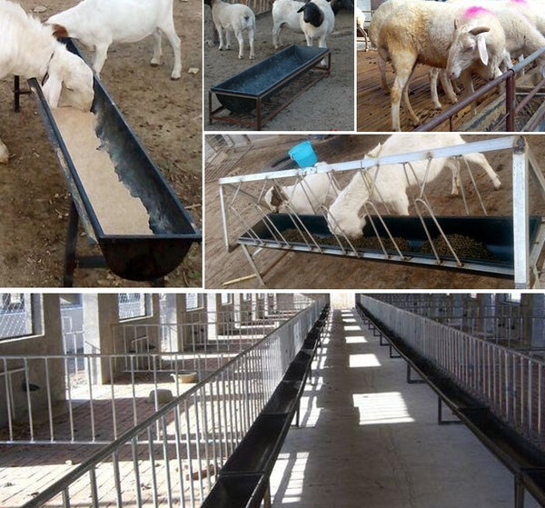1m Sheep Goat Cattle Water Feed Trough Livestock Farm Feeder Tray with Bracket