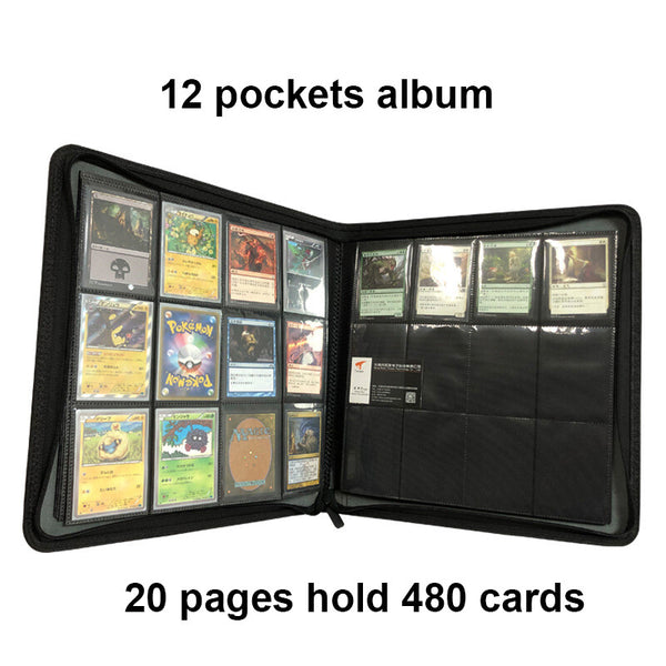 12 Pocket Card Binder 480 Cards Zip Card Album Folder Book