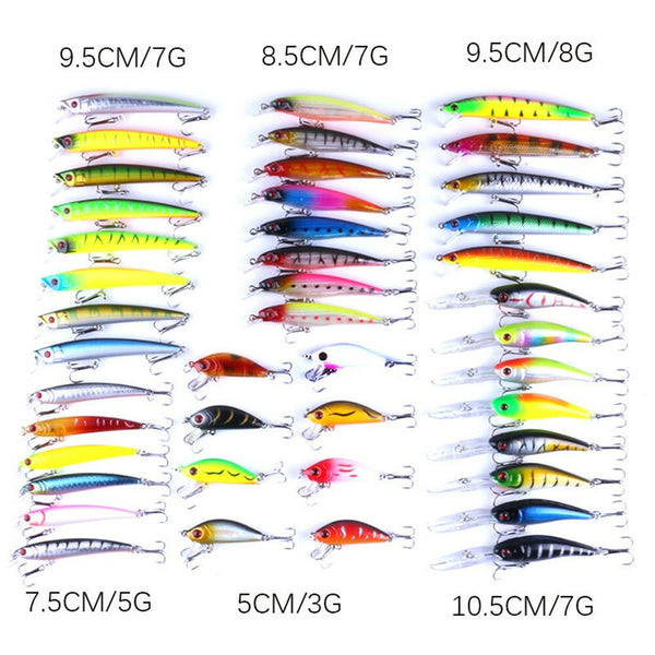 43pcs Mixed Fishing Lures Bulk Murray Cod Freshwater Bream Minnow Baits AU