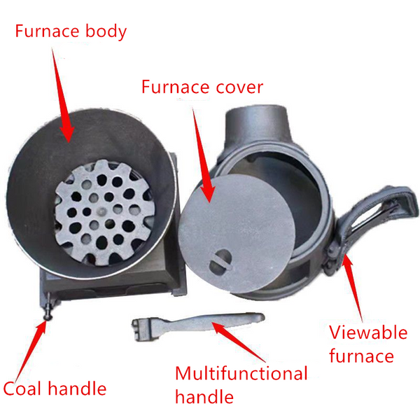 Wood-Burning Heating Stove Thickened Cast Iron Coal Stove Tent Indoor Heating