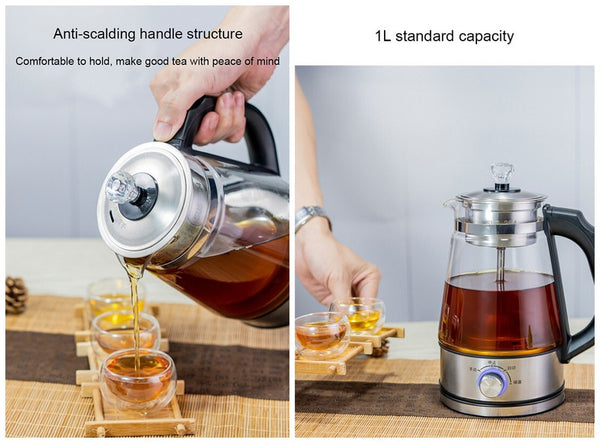 1L Electric Smart Kettle Automatic Steam Spray Teapot Coffee Tea Glass Boiler