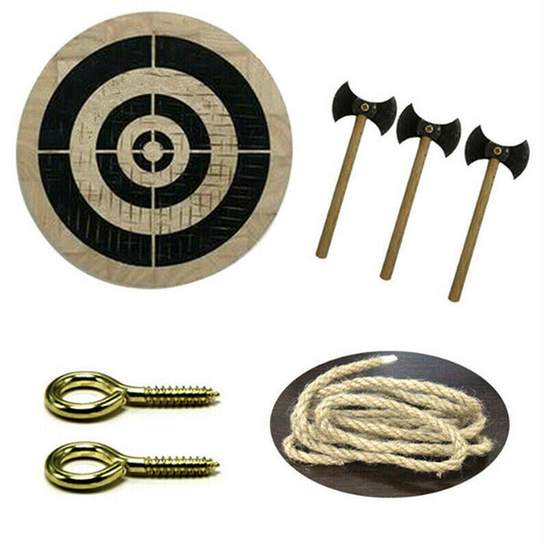 Wooden Dart & Axe Throwing Game Set Outdoor Party Target Toys for Family Kids AU