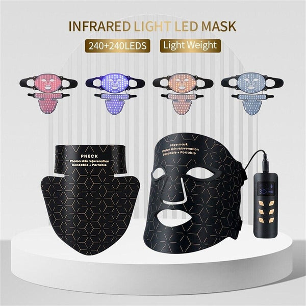 240 Lights Face Neck LED Mask Portable Skin Care Red Light Therapy for Face AU