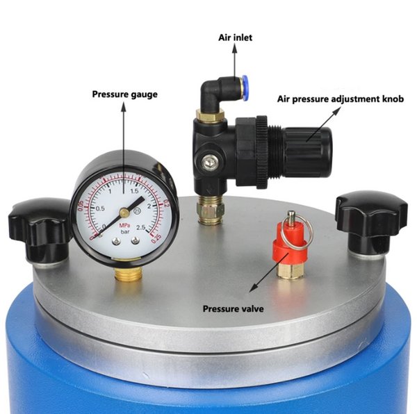 400W 220V Round Wax Injector Pressure Regulator Gauge Blue Wax Casting Machine