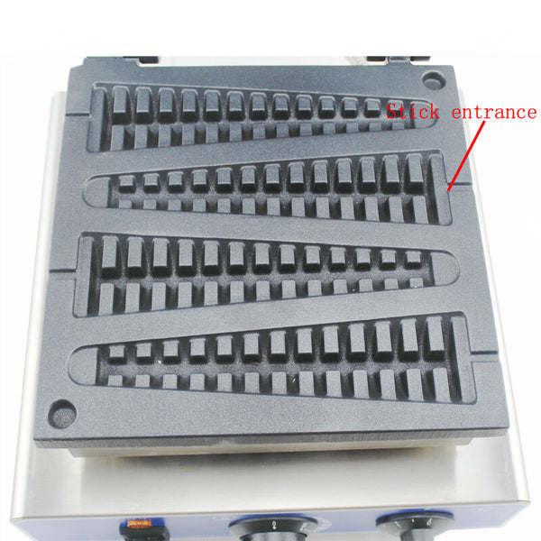Commercial Waffle Maker 4Pcs Lolly Waffle 1750W Non-Stick Plate Waffle Baker AU
