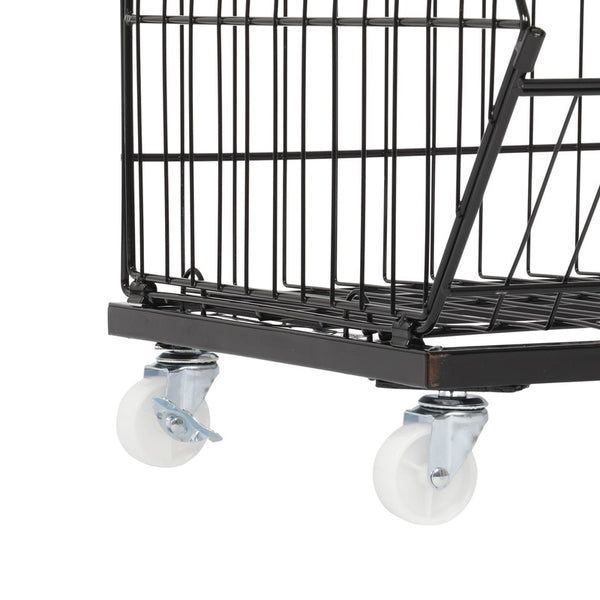 5 Tier Retail Display Rack Organizer Storage Shelf Heavy Duty Metal Basket Cart