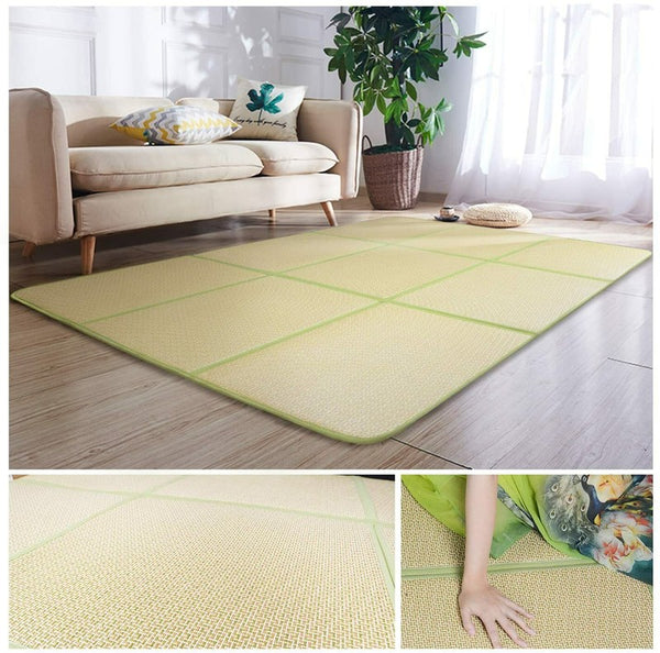 180*180cm Tatami Mat Rattan Japanese Floor Mat 1.2cm Thickness Large Area Rug