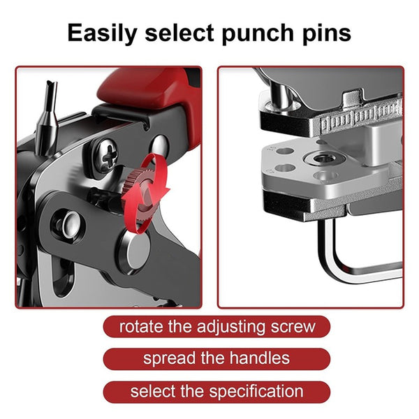 Professional Revolving Leather Belt Hole Punch Plier for Belt Fabric Paper