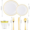 350pc Dinner Plates Reusable Party Plates Silverware For 50 Guests Wedding Party