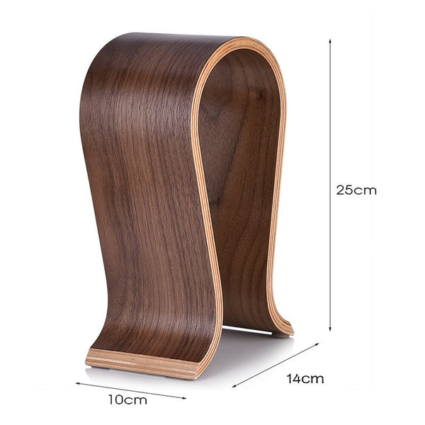 Wood Arch Headphone Stand Holder Hanger Walnut Earphone Headset Display Rack AU