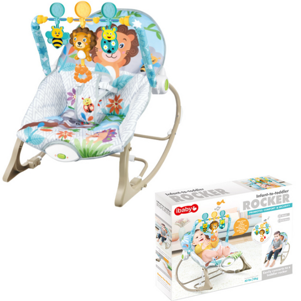 4in1 Baby Rocker Infant Swing Chair Toddler Bouncer with Music Toy Bar Upto 18Kg