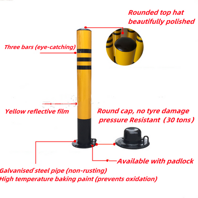 60CM Parking Bollards Post Parking Barrier Universal Safety Bollard Post AU