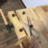 Heavy Duty Wood Workbench with Adjustable Handle & Storage for Garage Workshop