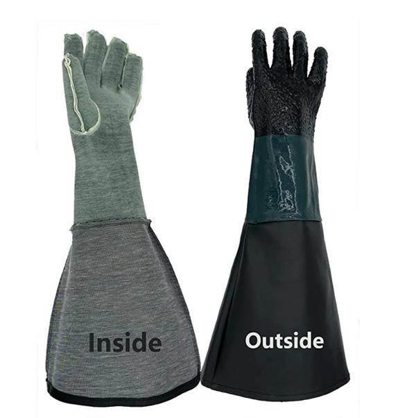 2x Sandblasting Cabinet Gloves Blast Protection Glove Holders Safety Work Gloves