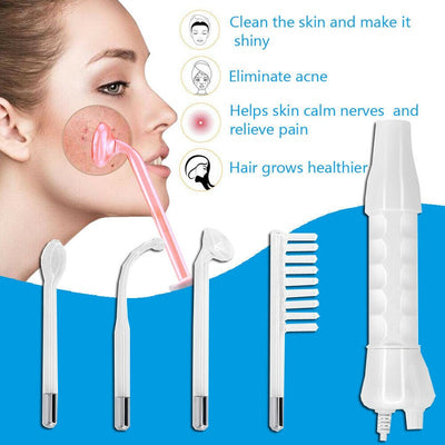 4 In 1 High Frequency Electrode Wand Electrotherapy Glass Tube Beauty Device