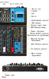 7 Channel Bluetooth Mixer DJ Live Studio Audio Mixer USB Console Amplifier AUX