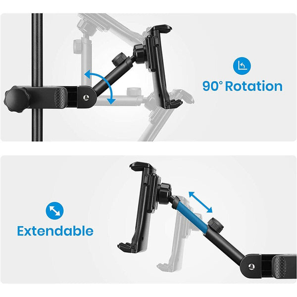 Tablet Holder for Microphone Stand Mic Music Stand Holder Clamp 4.13-9.06" iPad