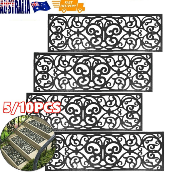 5/10Pcs Outdoor Rubber Stair Tread Step Mats Non Slip Floor Entryway Home Office