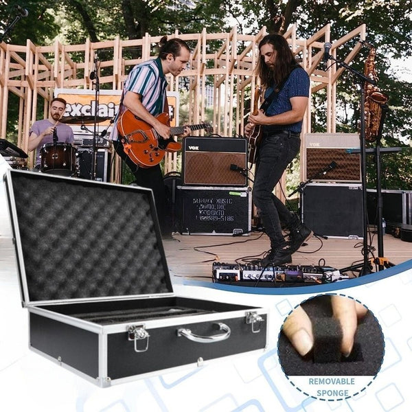 Multi-Purpose Microphone Carry Case Foam Insert Aluminum Alloy Storage Box