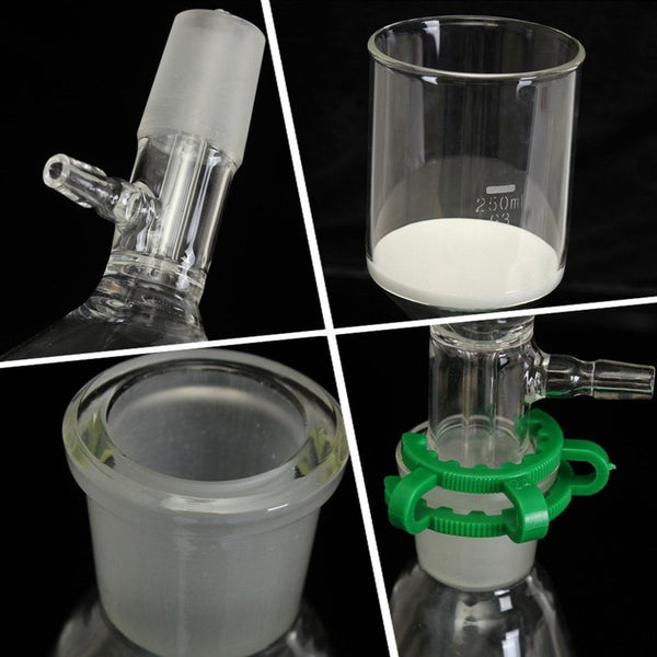 1000ml Glass Vacuum Suction Filter 350ml Buchner Funnel Kit Conical Flask Lab AU