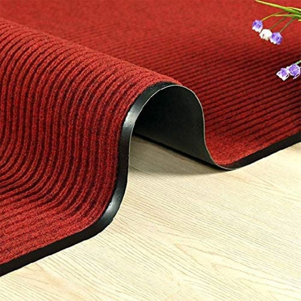 3x10' Floor Carpet Non Slip Rubber Door Mat Entrance Hallway Runner Rug Red Mat