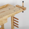 Heavy Duty Wood Workbench with Adjustable Handle & Storage for Garage Workshop