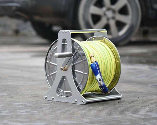 1/2'' X 60M Water Hose Reel Rack Stainless Steel Portable Pipe Holder Storage AU