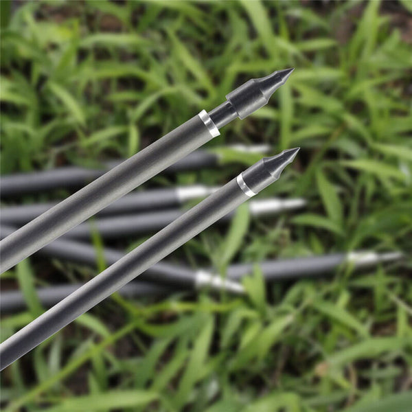 12pcs Carbon Steel Screw Thread Arrow Point Archery Arrowhead Target Field Tips