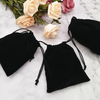 100PCS Black Velvet Pouch Drawstring Bags Wedding Favours Gift Jewellery Packing