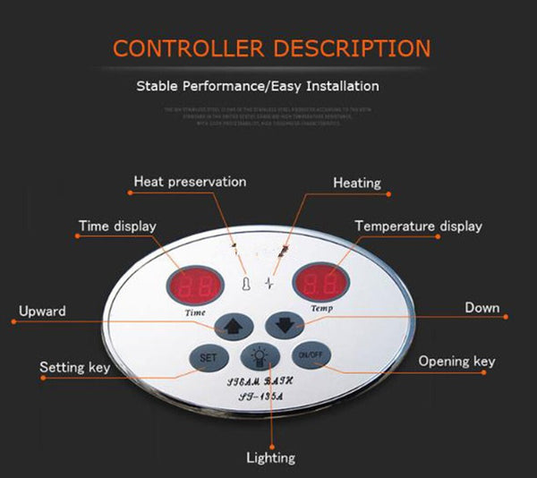 9KW Sauna Steam Machine Steam Generator Fumigation Device W/ Digital Controller