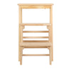 3-Step Folding Wooden Step Stool Portable Kids Adults Stool Ladder Home Stool