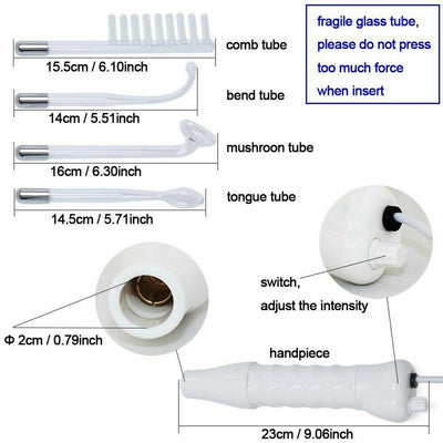 4 In 1 High Frequency Electrode Wand Electrotherapy Glass Tube Beauty Device
